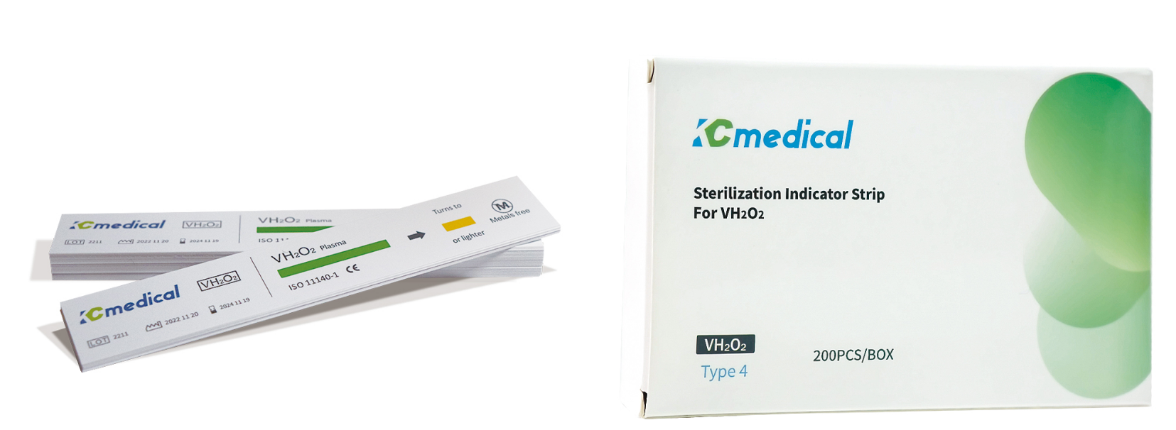 凯朝过氧化氢低温等离子体灭菌化学指示卡-4类卡（英文 绿变黄）